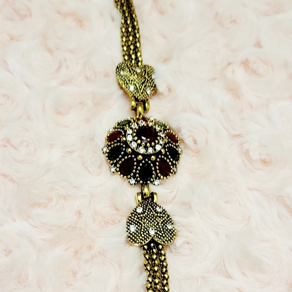 COPY - New Special Vintage Rustic golden bracelet Emerald and rubies - Picture 11 of 11